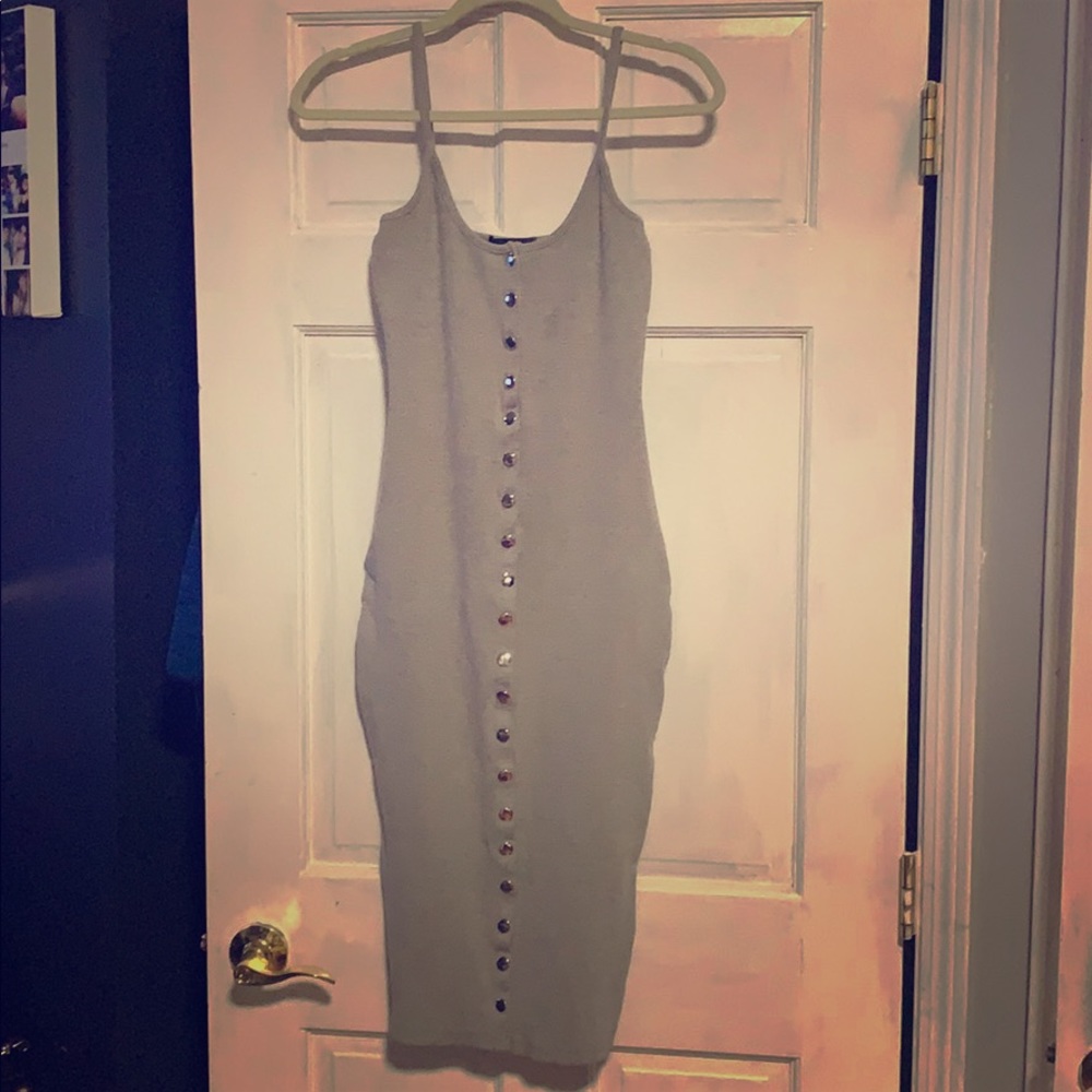 Misguided ribbed midi dress